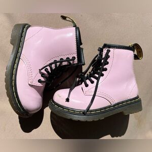 Dr. Martens Pink Lace-Up Kids Combat Boots